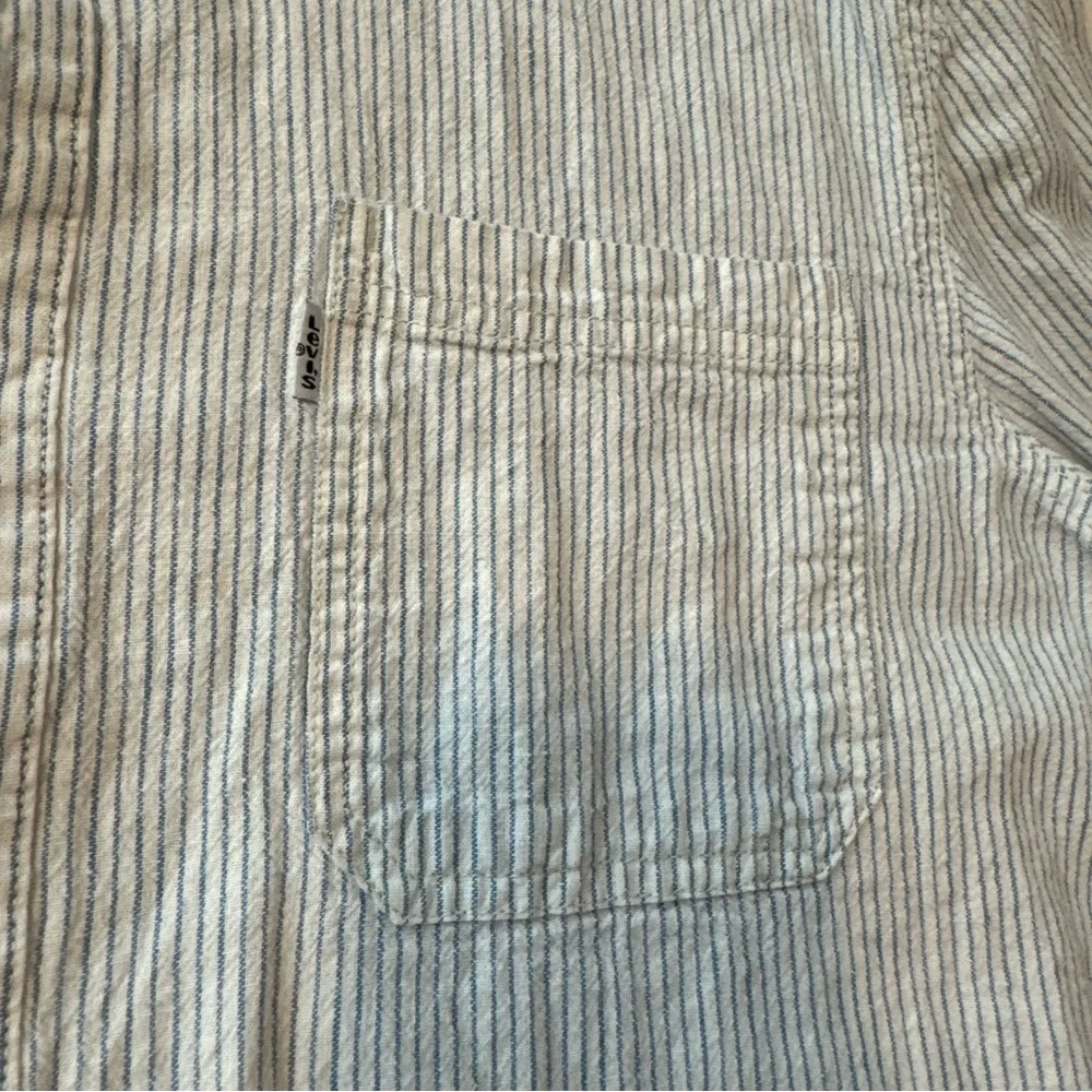 Vintage 90s Levi's Cotton Linen Striped Long Sleeve Button Down Shirt | …